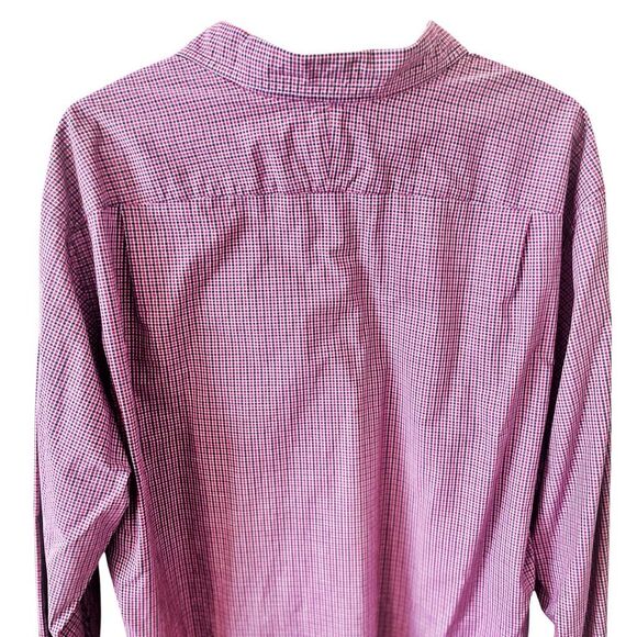 Men's Vintage Izod LaCoste Red MicroCheck Alligator Button Down Shirt Size 42 La - Picture 5 of 5